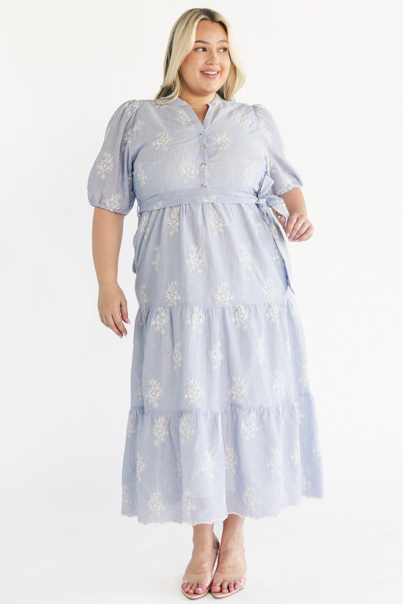 Marguerite Embroidered Maxi Dress - Light Blue | Baltic Born XS Marguerite Embroidered Maxi Dress - Light Blue | Baltic Born XS