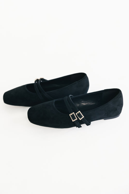 Azira Square Toe Flats | Black