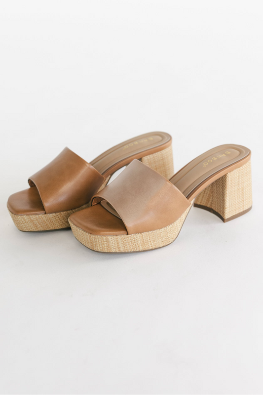 Adenine Platform Chunky Heel | Tan