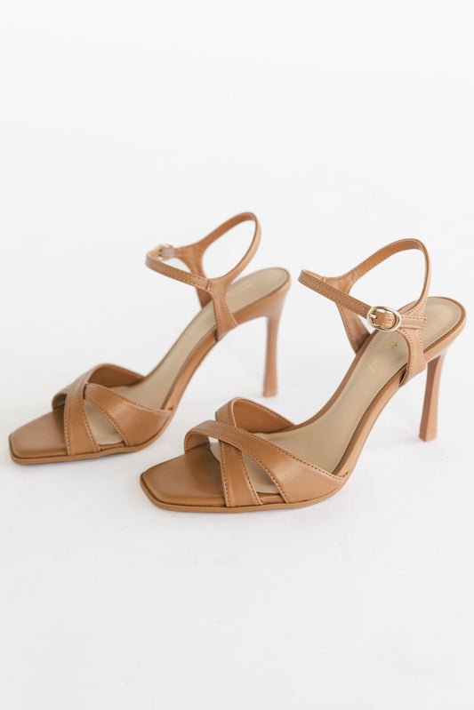 Catiana Crisscross Band Stilleto Heel | Tan