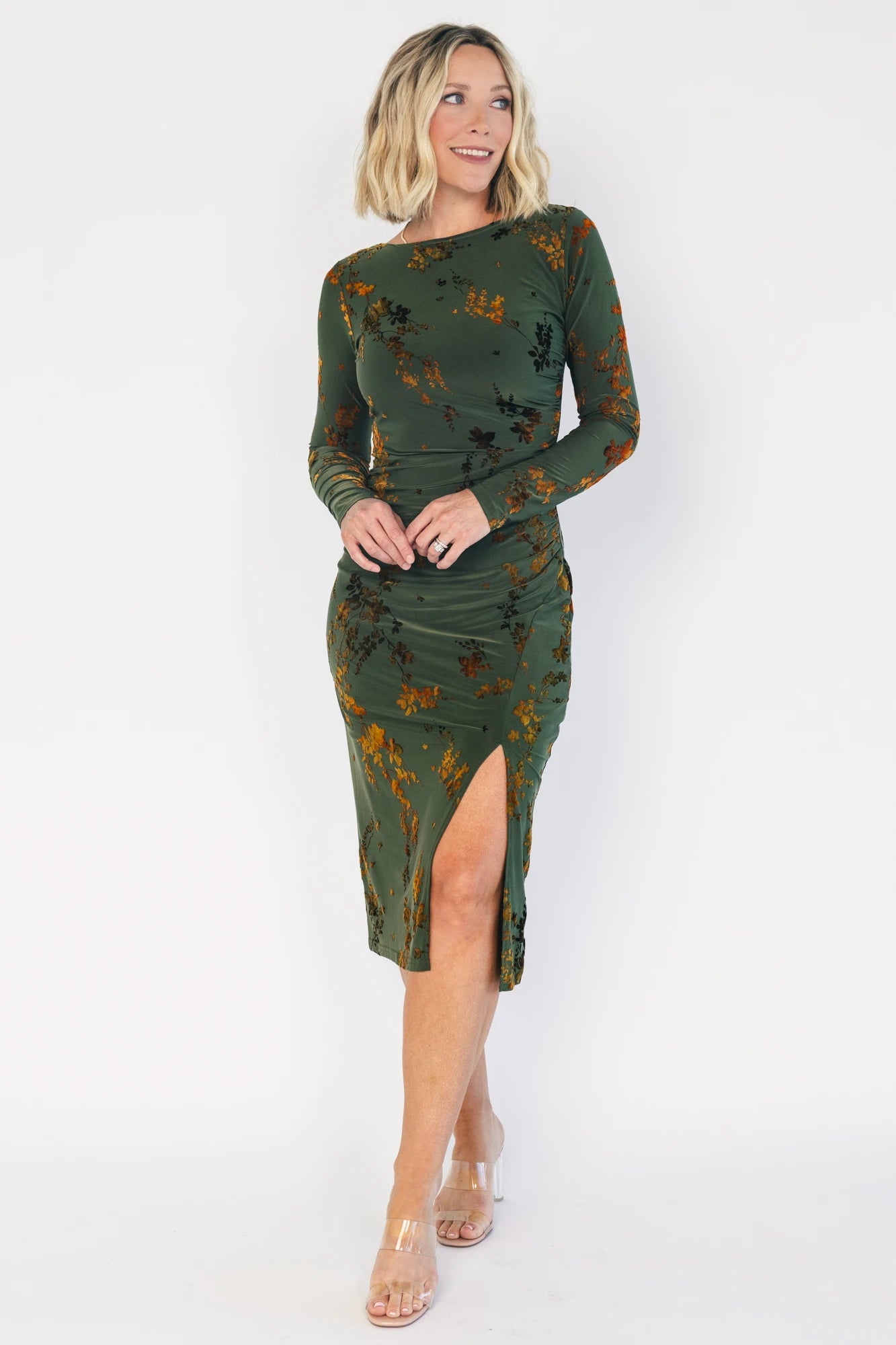 Elizabeth Midi Dress | Green + Copper