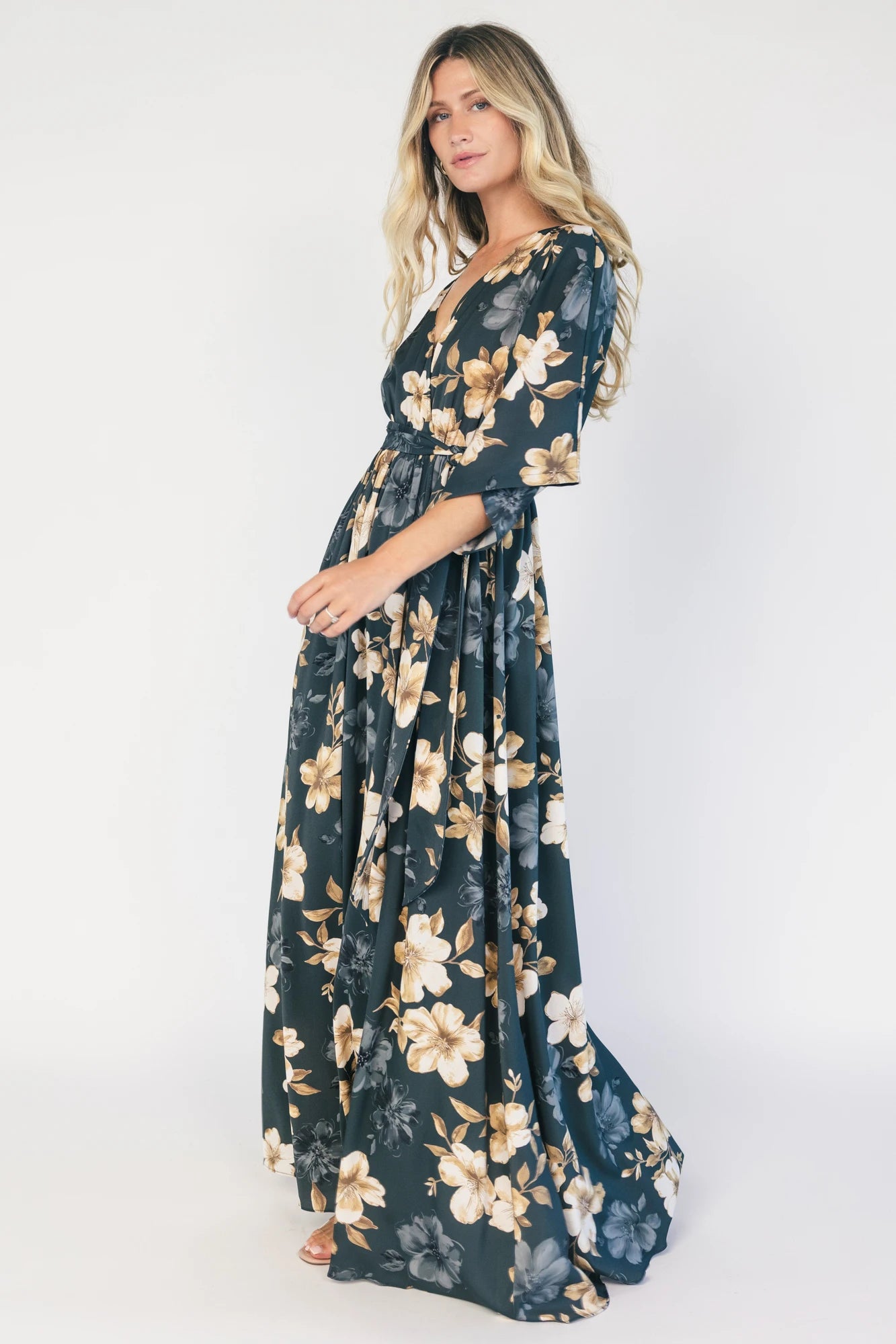 Hamilton Kimono Maxi Dress | Dark Jade Floral
