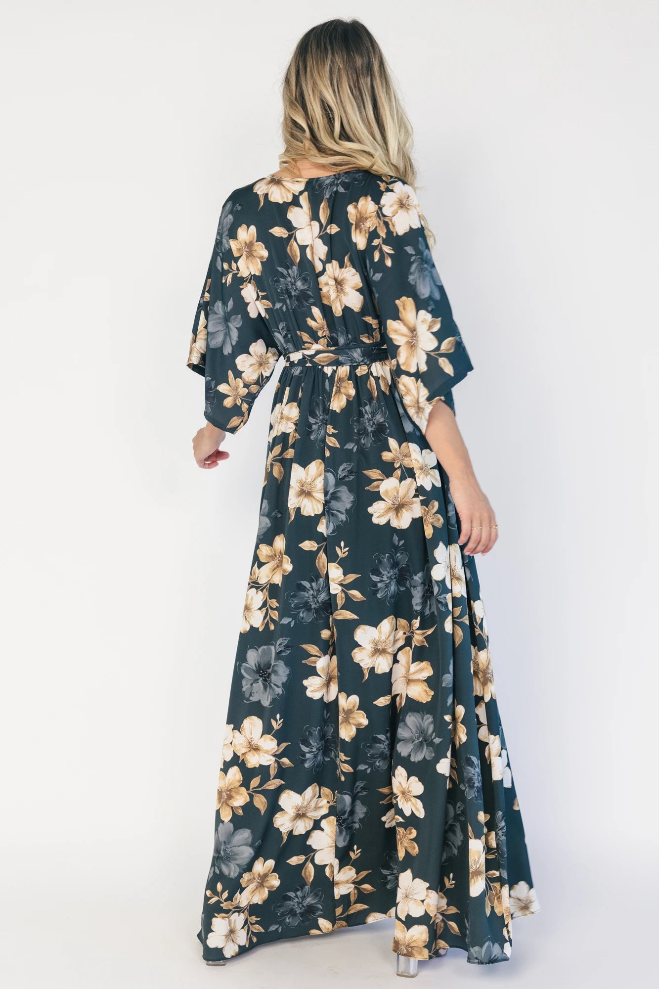 Hamilton Kimono Maxi Dress | Dark Jade Floral