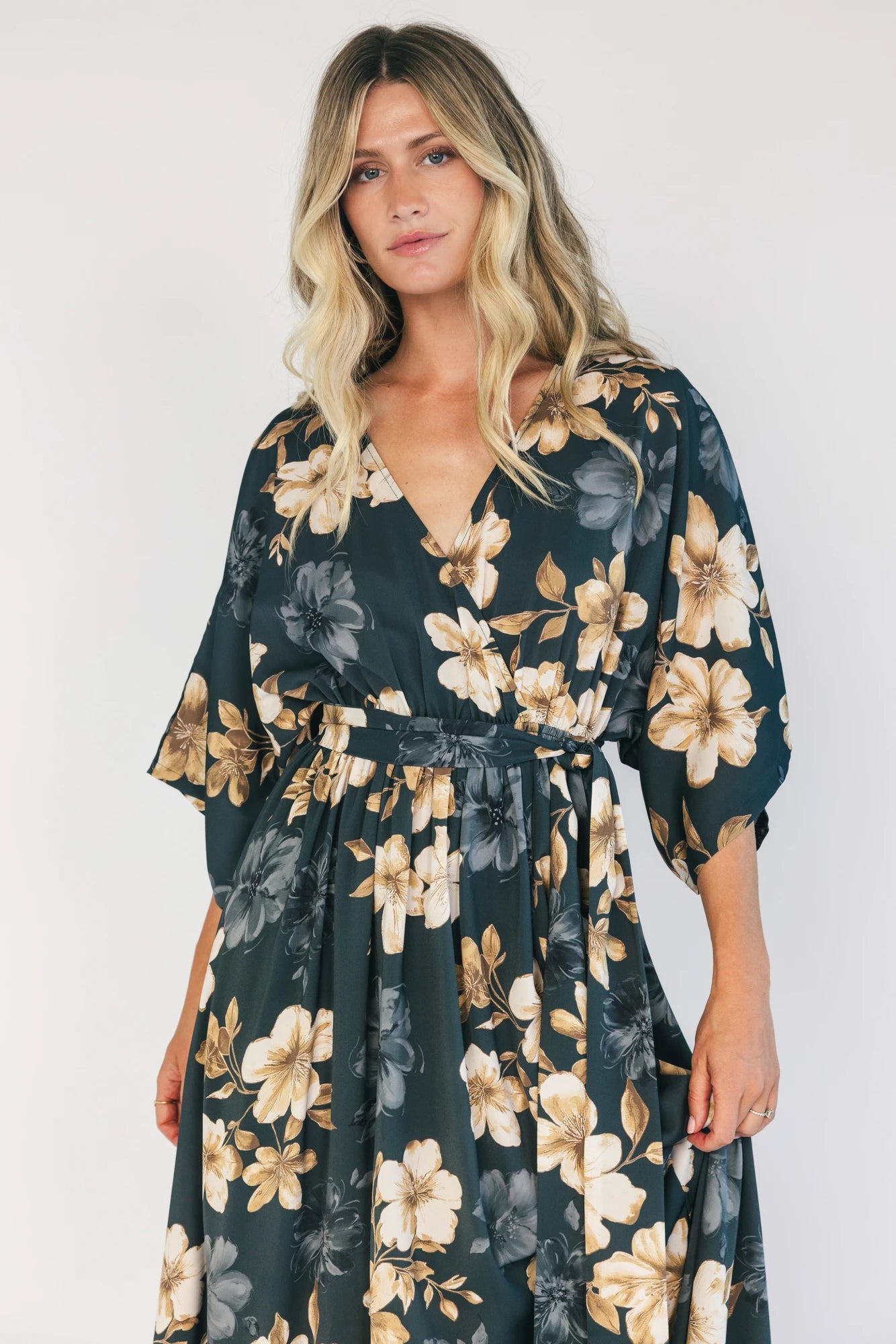 Hamilton Kimono Maxi Dress | Dark Jade Floral