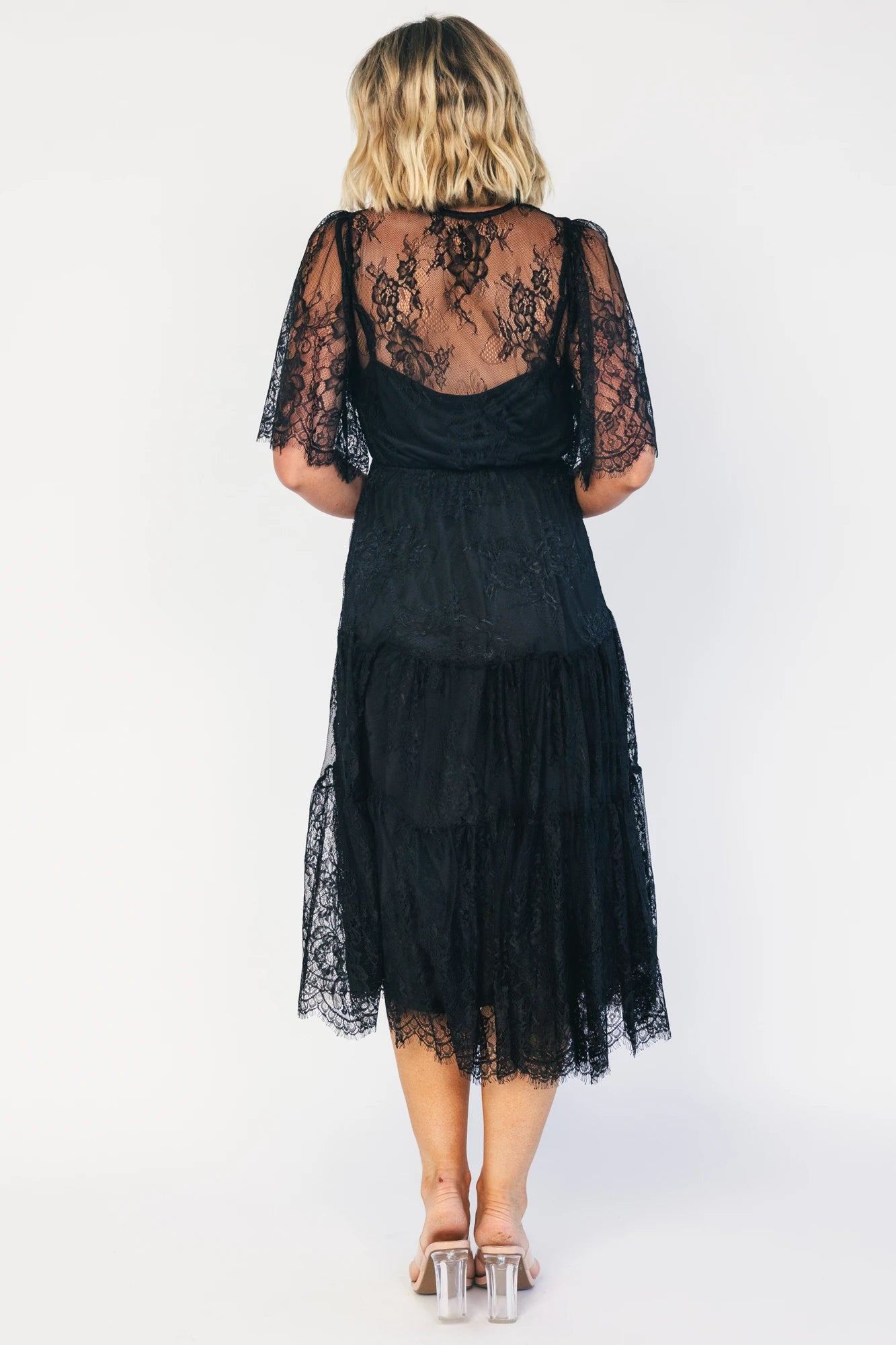 Brittany Lace Midi Dress | Black