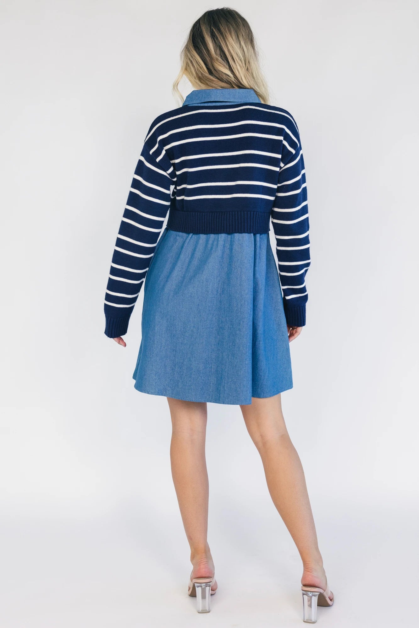 Nicole Striped Sweater Dress | Navy