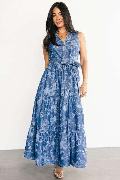 Rocío Soft Denim Dress | Blue Print