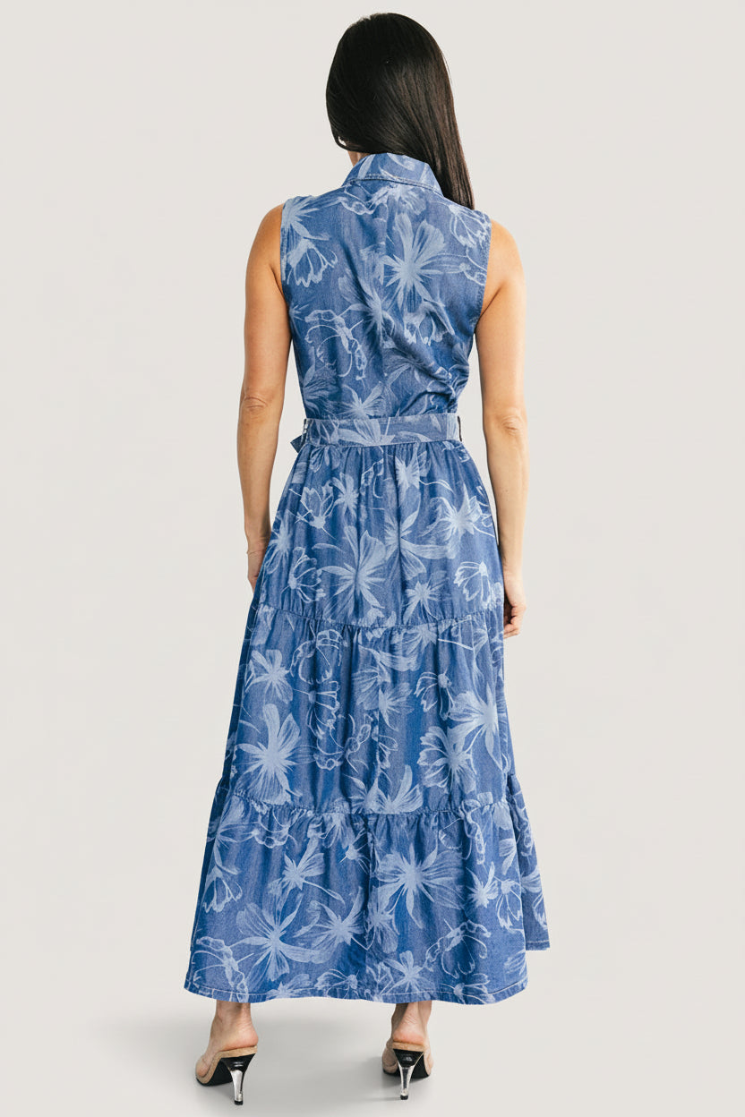 Baltic Born Womens Rocío Soft Denim Dress | Blue Print