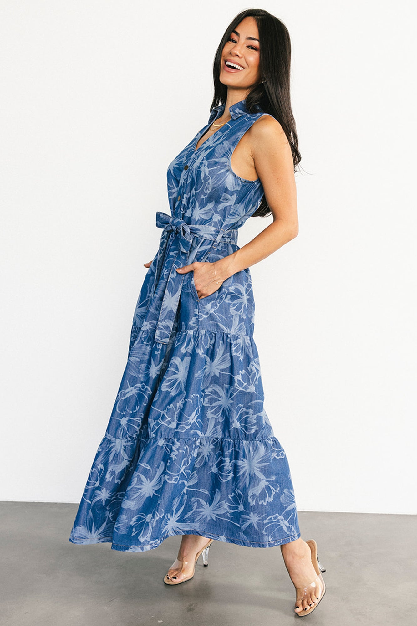 Rocío Soft Denim Dress | Blue Print