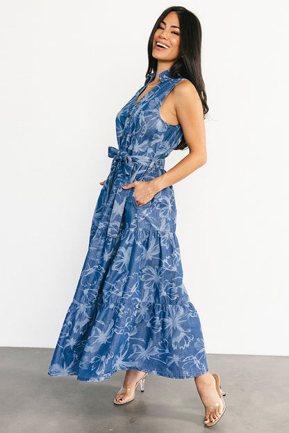 Rocío Soft Denim Dress | Blue Print