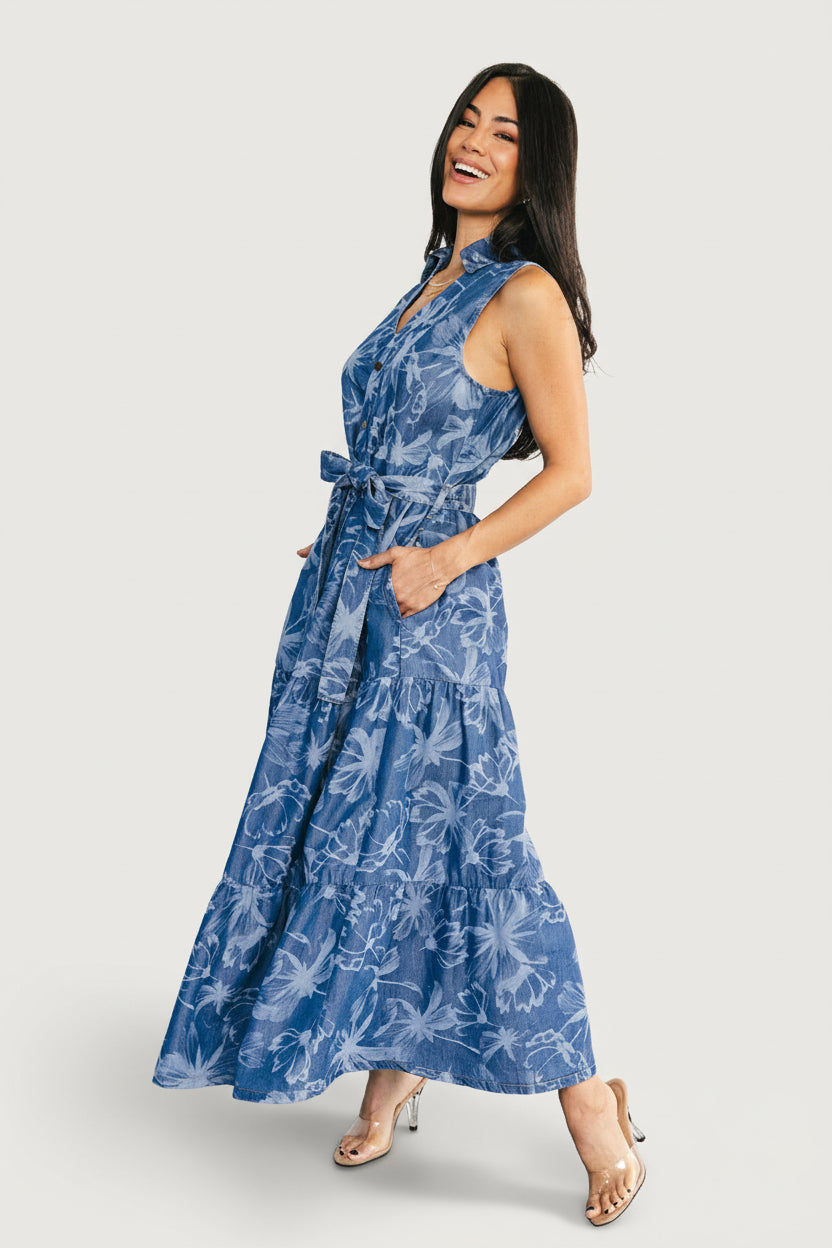Baltic Born Womens Rocío Soft Denim Dress | Blue Print