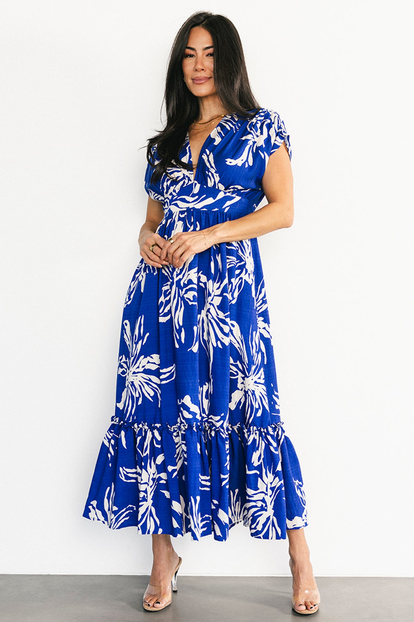 Rosa Midi Dress | Cobalt Print