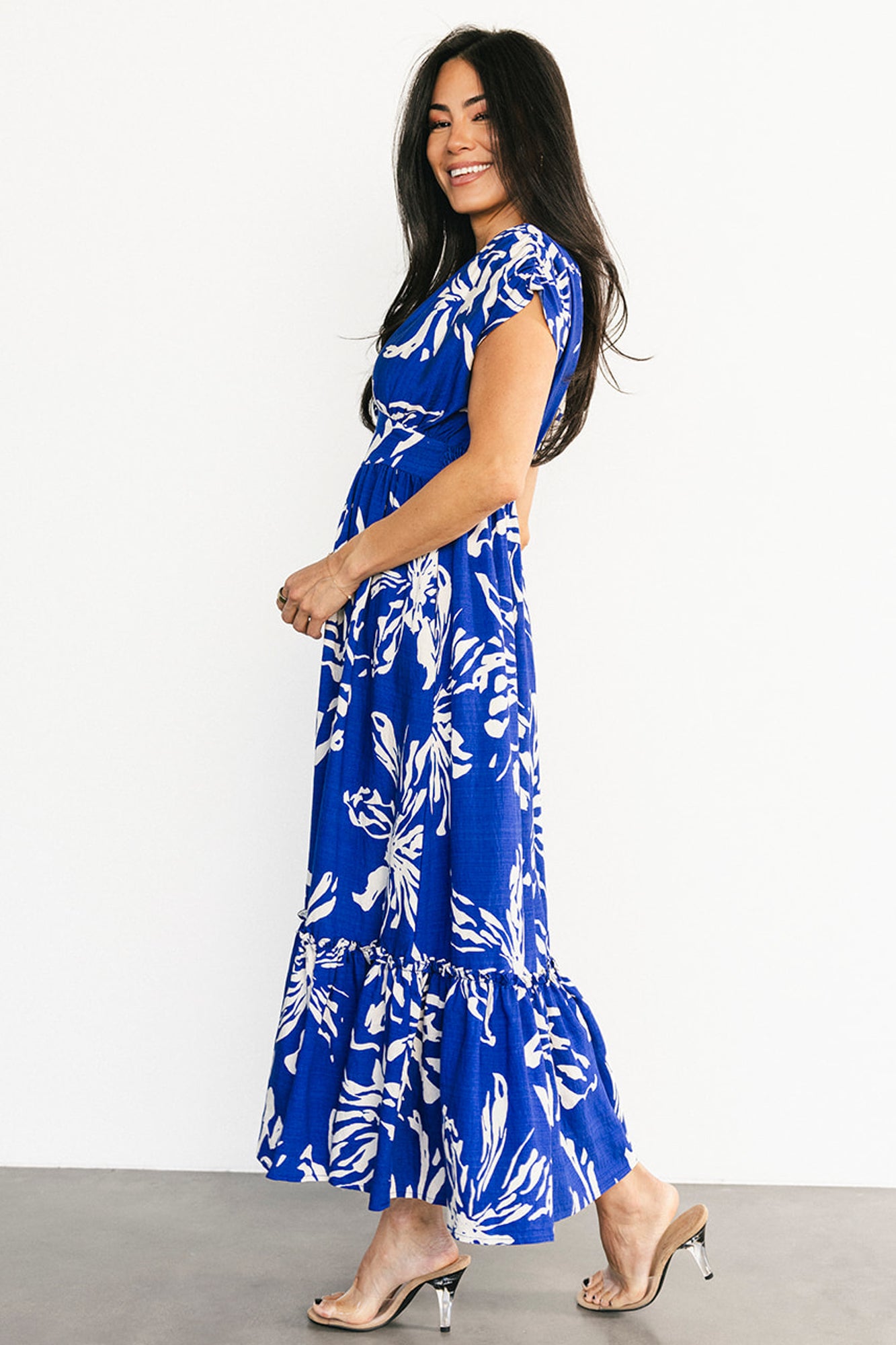 Rosa Midi Dress | Cobalt Print