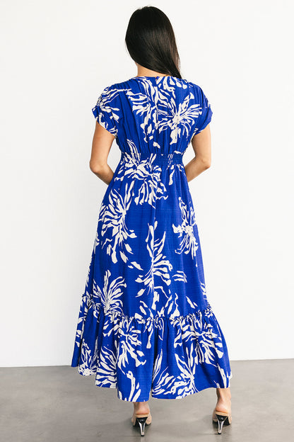 Rosa Midi Dress | Cobalt Print