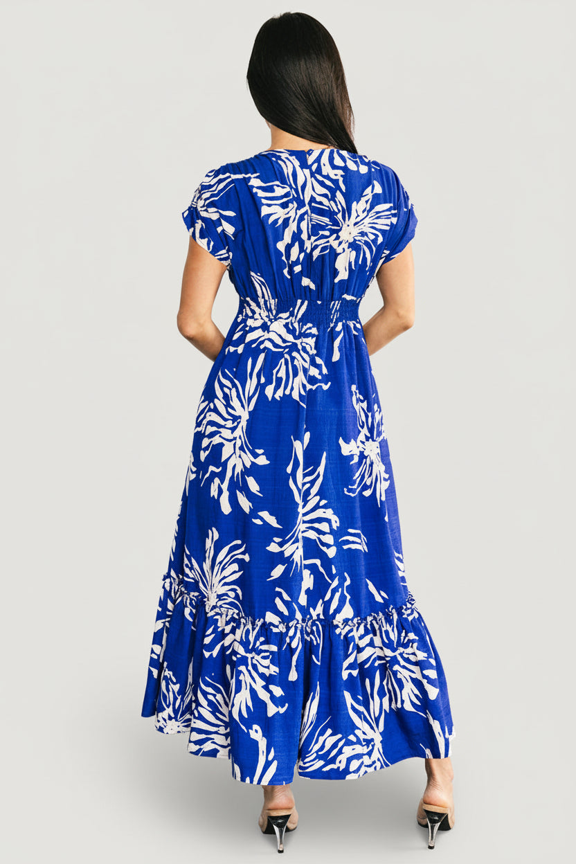 Rosa Midi Dress | Cobalt Print