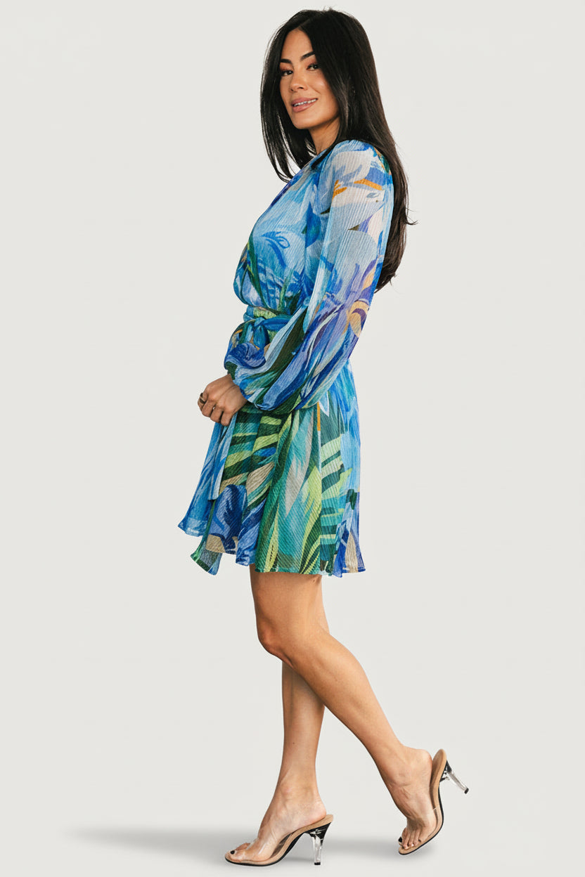 tere mini dress in bright cobalt Sullivan Mini Dress