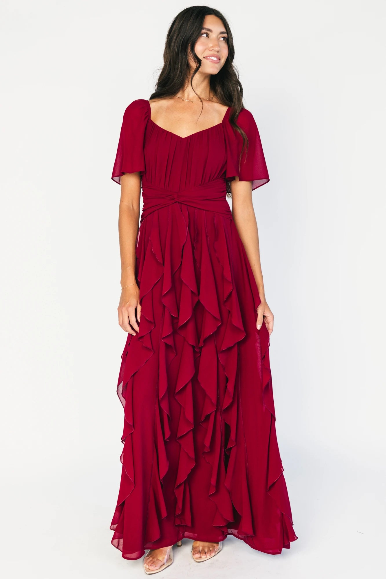 Baltic Born Womens Mercer Maxi Dress | Cranberry