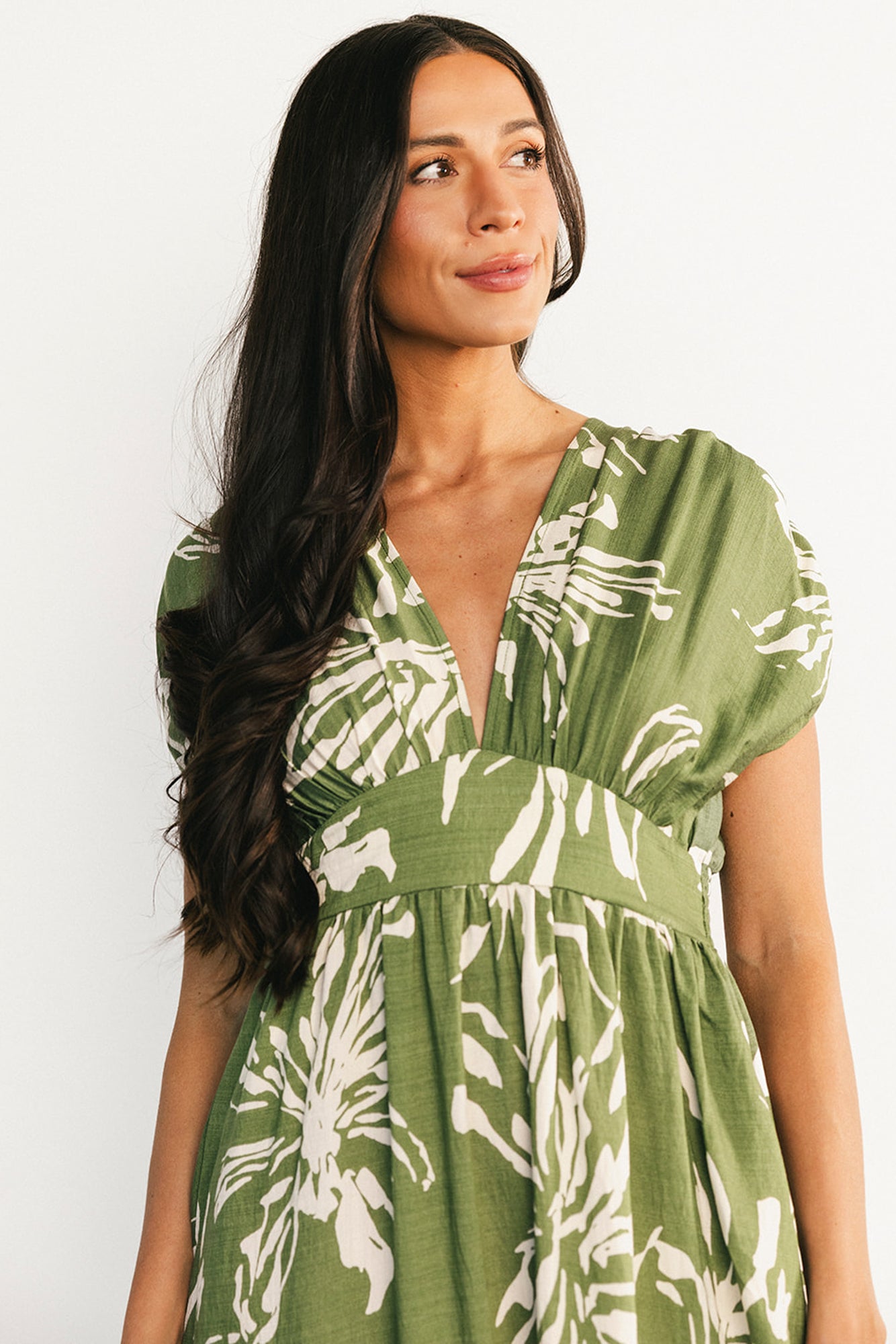 Rosa Midi Dress | Green Print