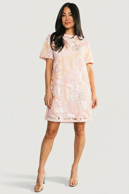 Patricia Sequin Short Dress | Blush