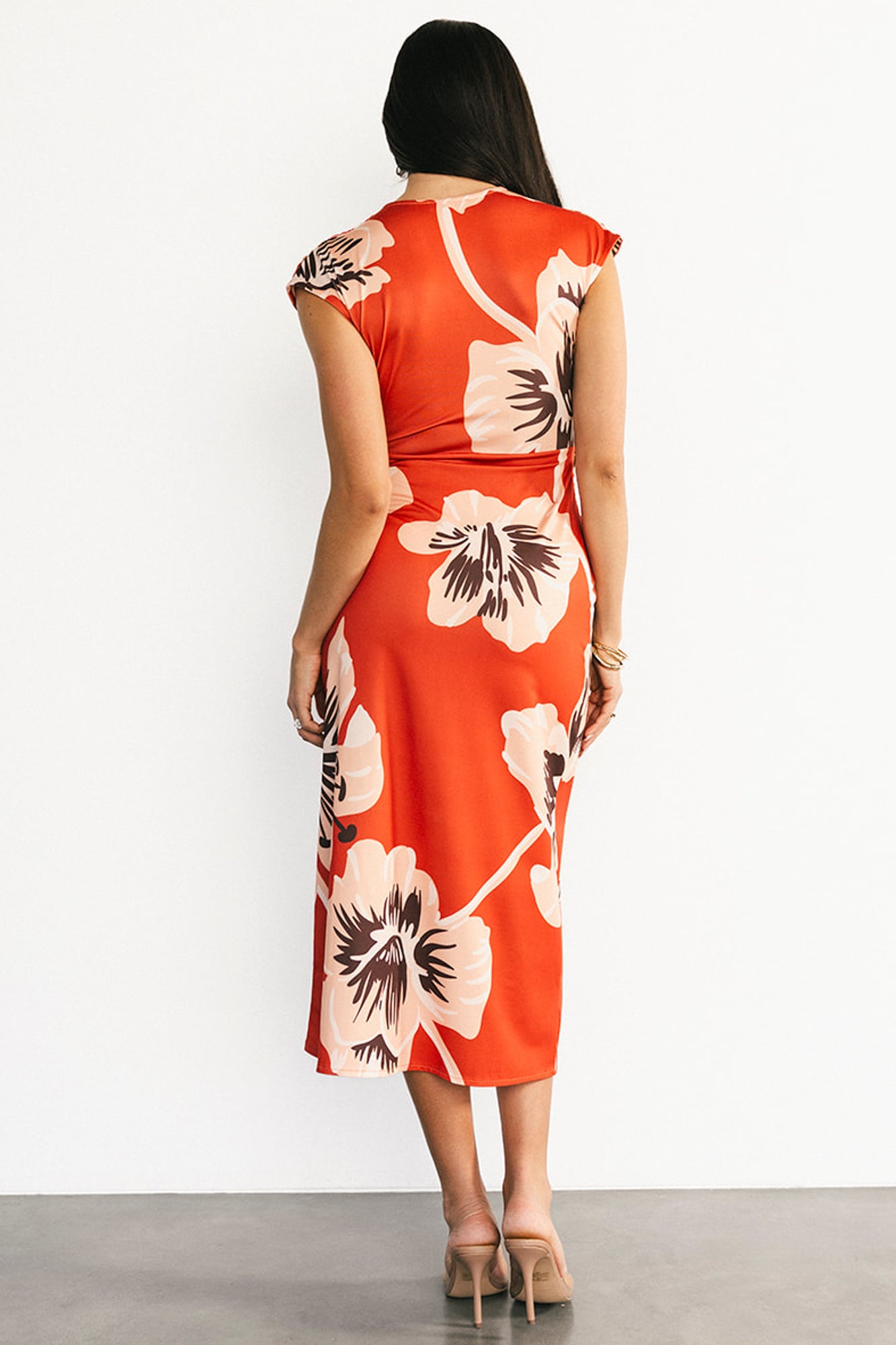 Cascada Twist Midi Dress | Sunset Floral