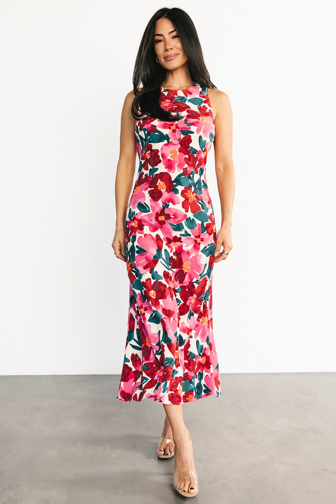 Fernanda Midi Dress | Fuchsia Floral