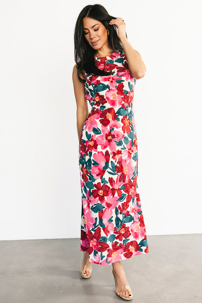 Fernanda Midi Dress | Fuchsia Floral