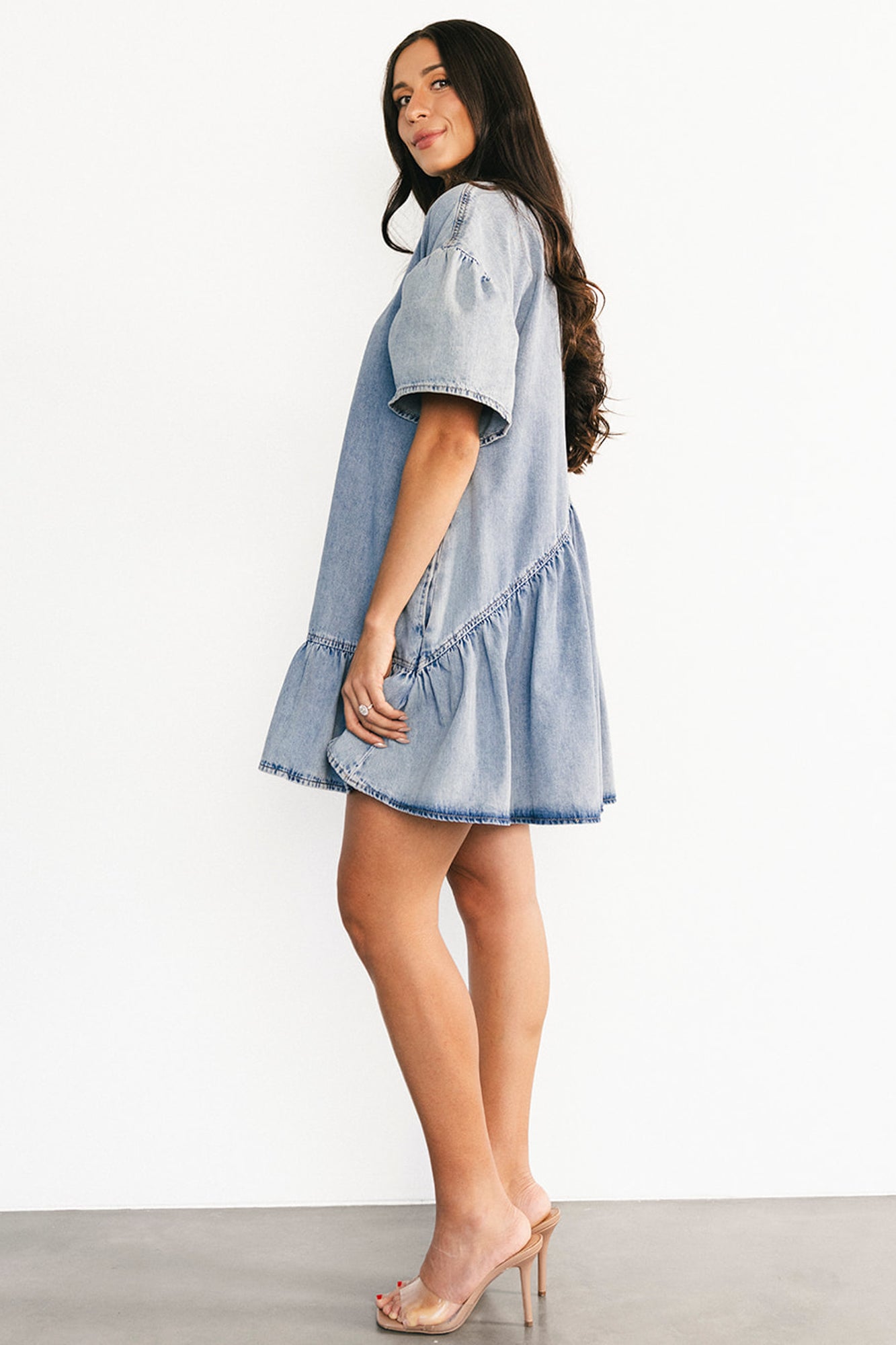 Laguna Short Dress | Light Wash