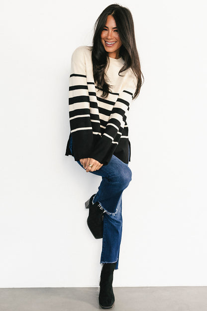 Glasbury Sweater | Black + Ivory