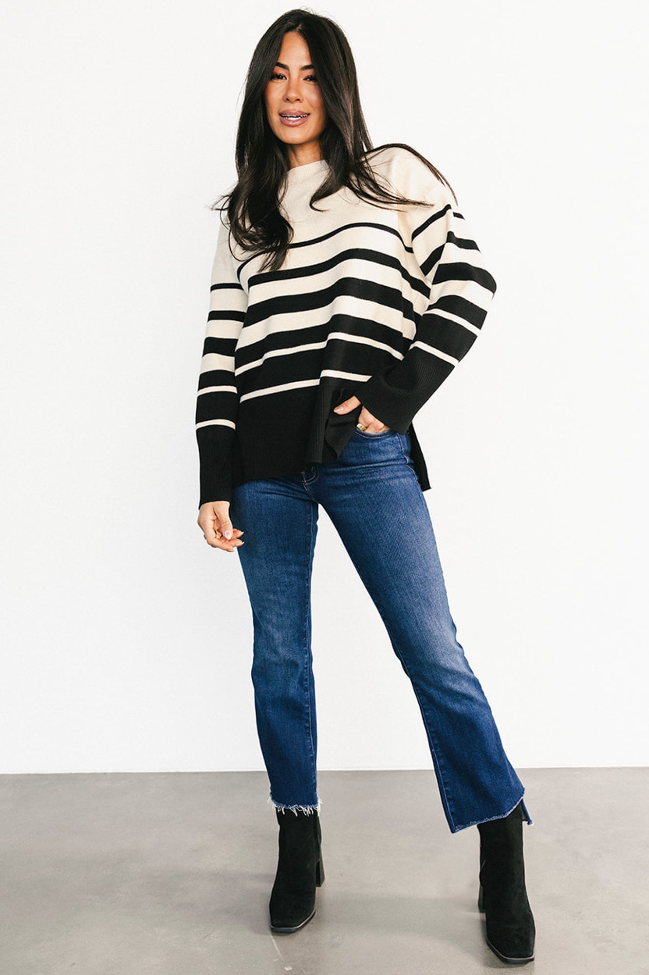 Glasbury Sweater | Black + Ivory