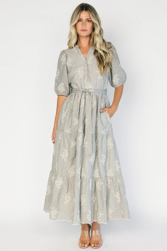 Marguerite Embroidered Dress | Black