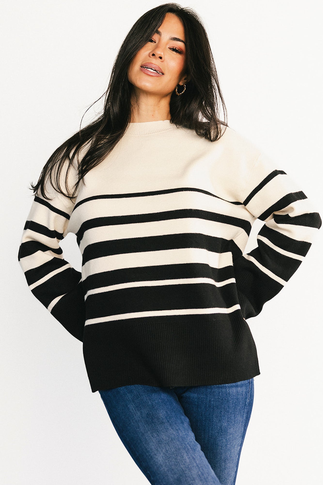 Glasbury Sweater | Black + Ivory