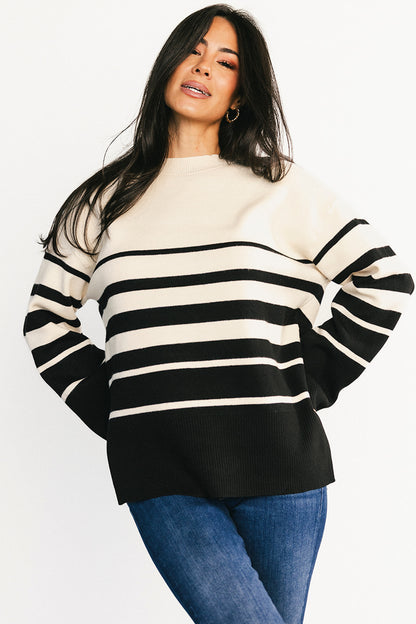 Glasbury Sweater | Black + Ivory