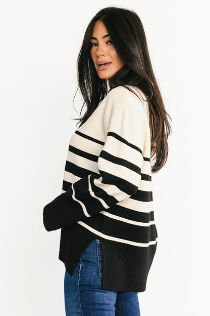Glasbury Sweater | Black + Ivory
