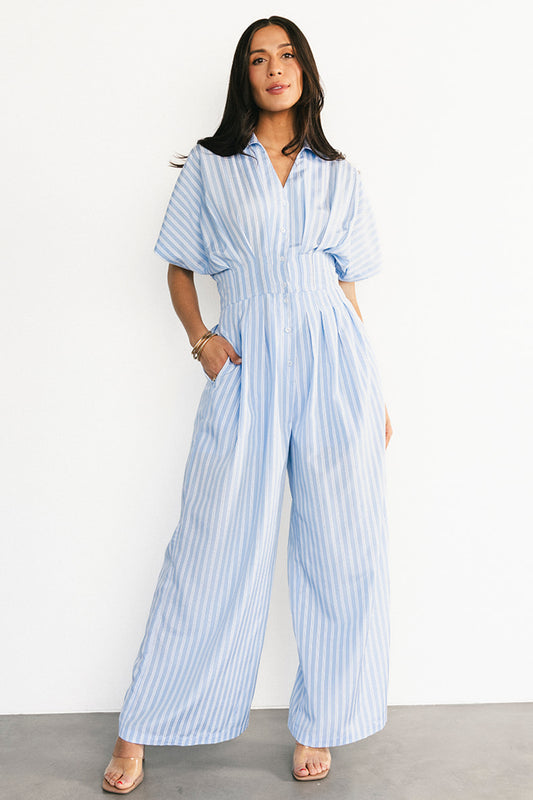 Sariah Jumpsuit | Blue Stripe