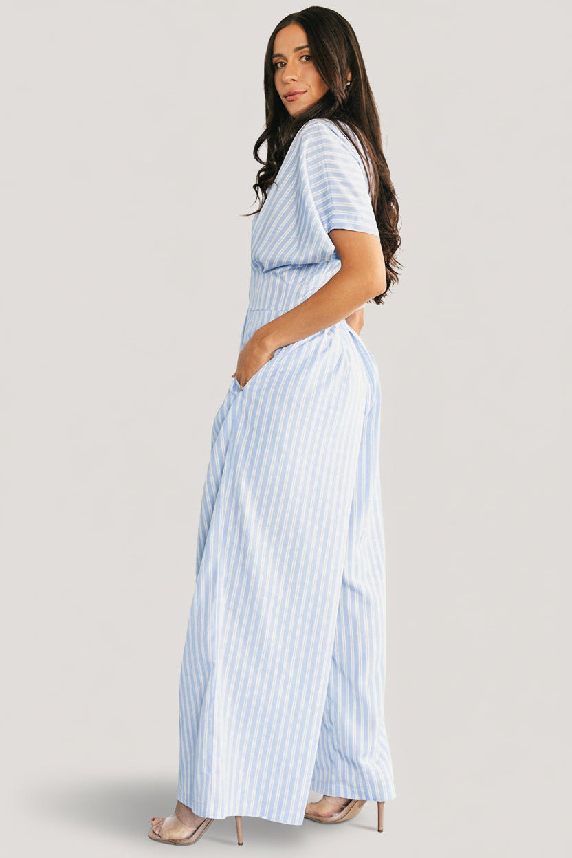 Sariah Jumpsuit | Blue Stripe