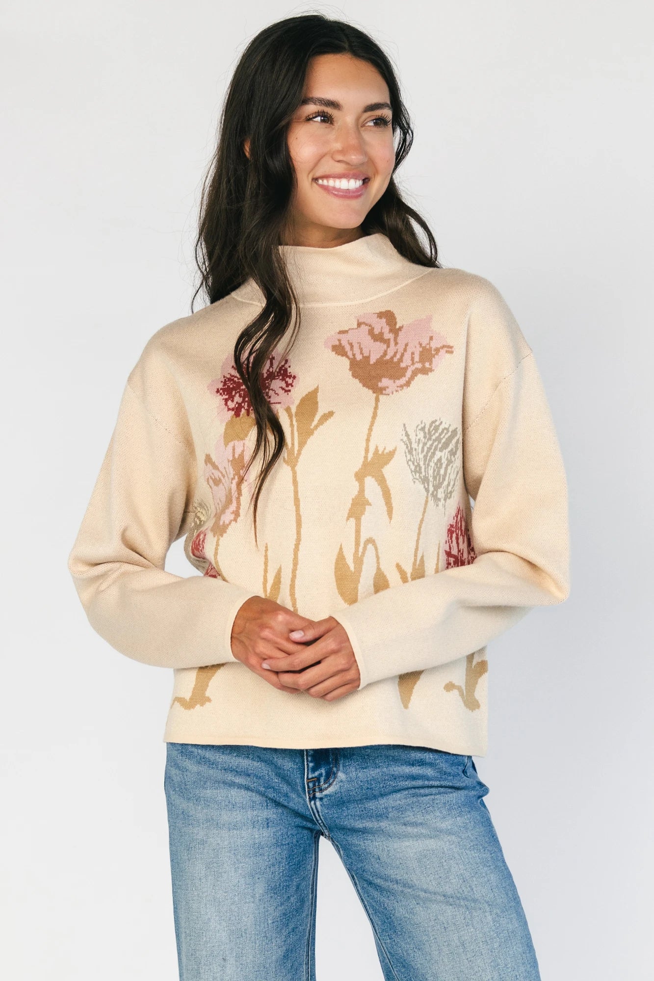 Marlowe Flower Sweater | Natural