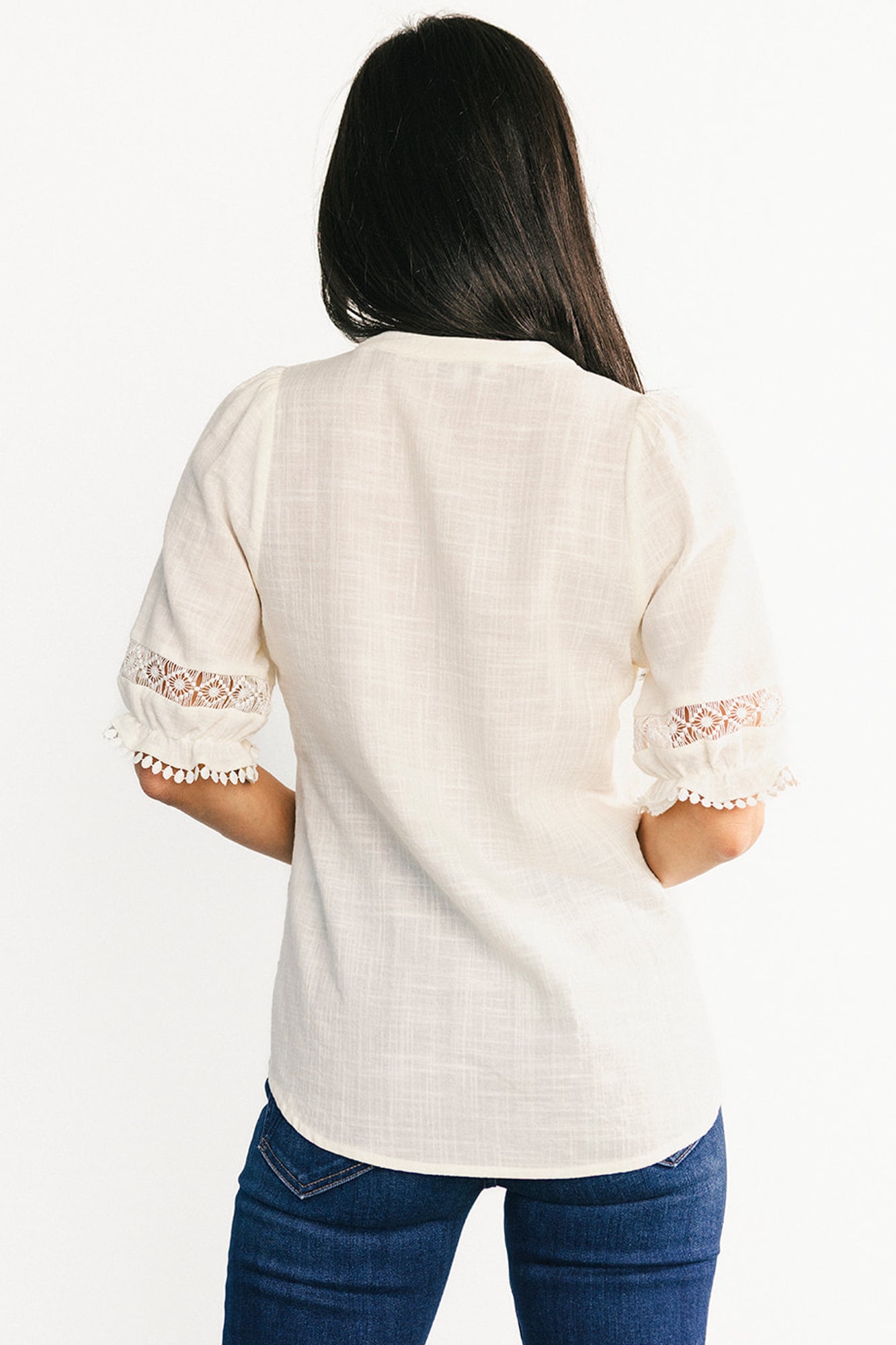Alba Button Up Top | Ivory
