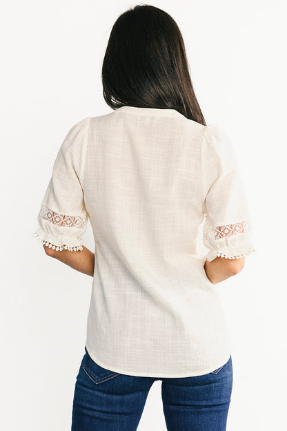 Alba Button Up Top | Ivory