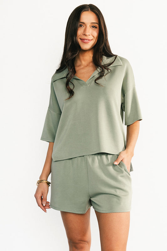 Ana Top + Shorts Set | Green