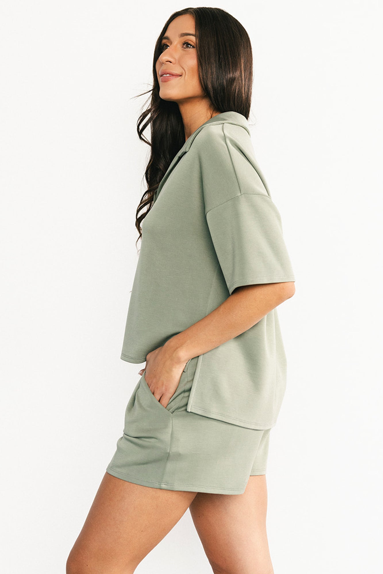 Ana Top + Shorts Set | Green