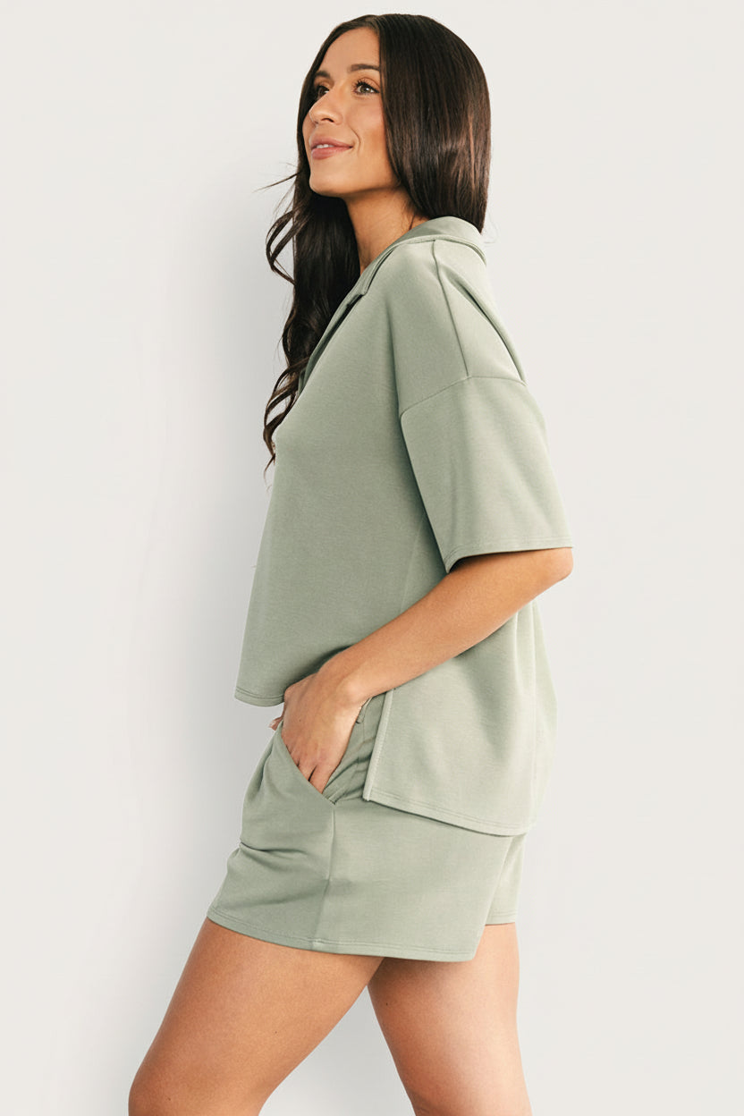 Ana Top + Shorts Set | Green