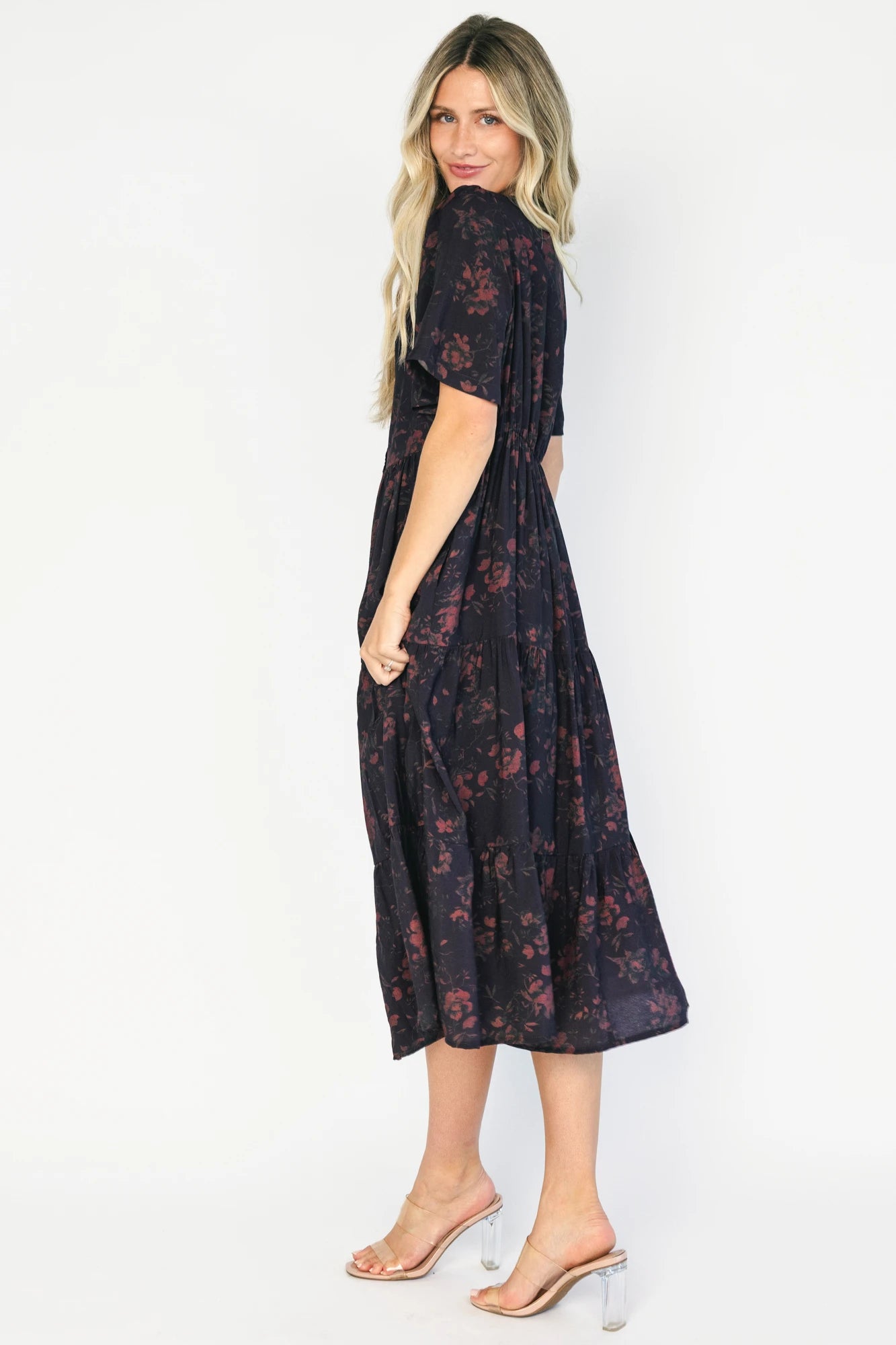 Annelise Midi Dress | Deep Plum Floral