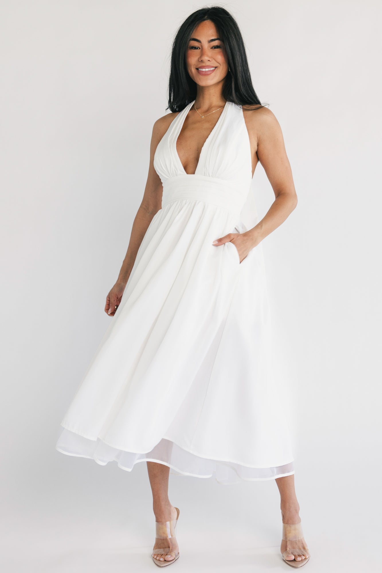 Jeanie Midi Dress | Off White