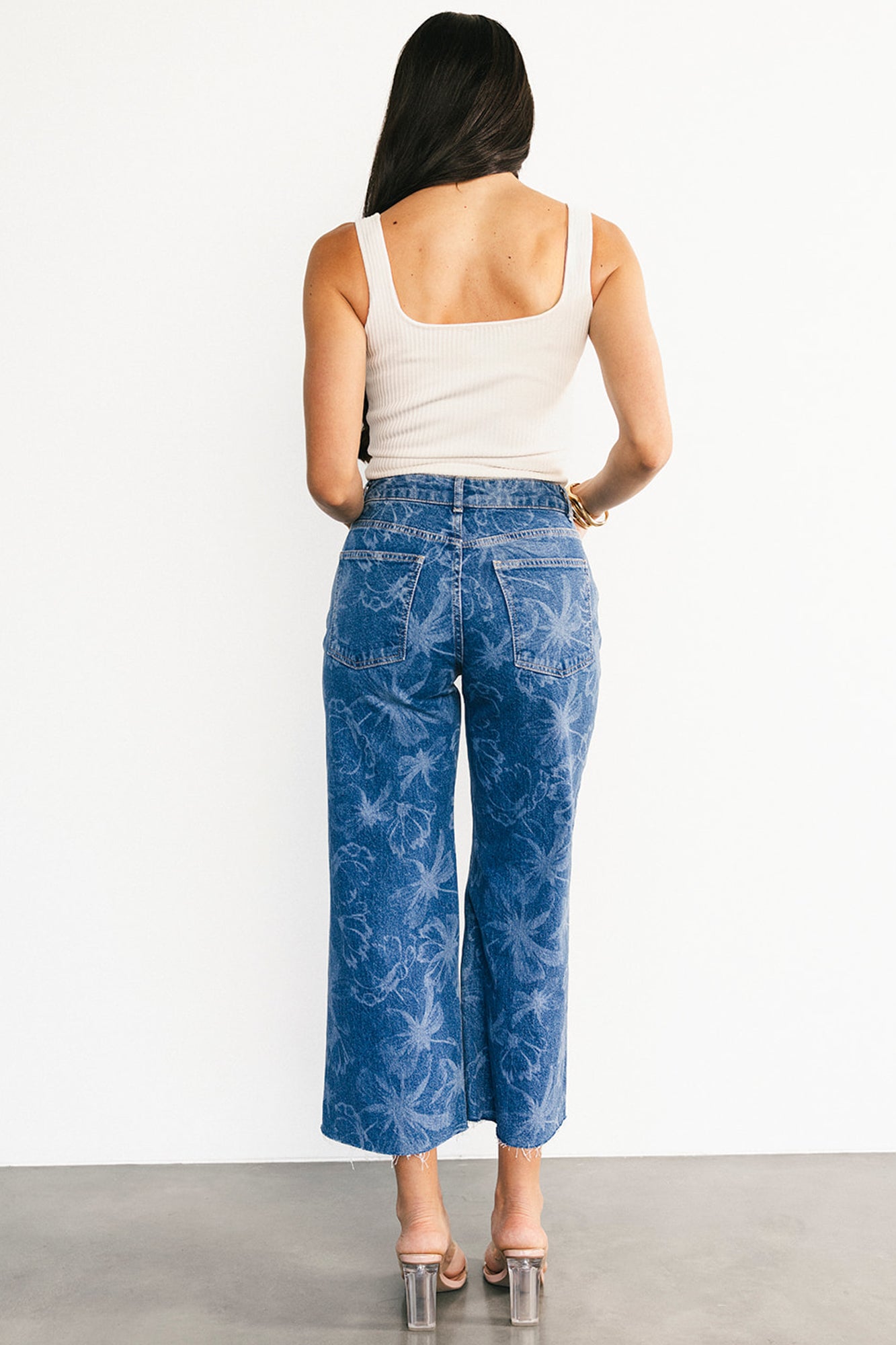 Cádiz Mid Rise Relaxed Jeans | Medium Floral Wash