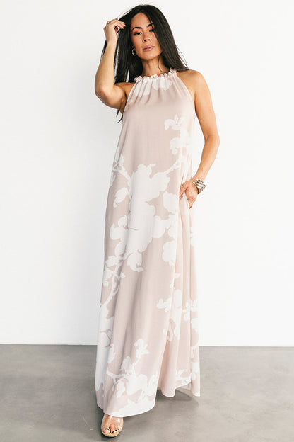 Aurelia Column Maxi Dress | Natural + White