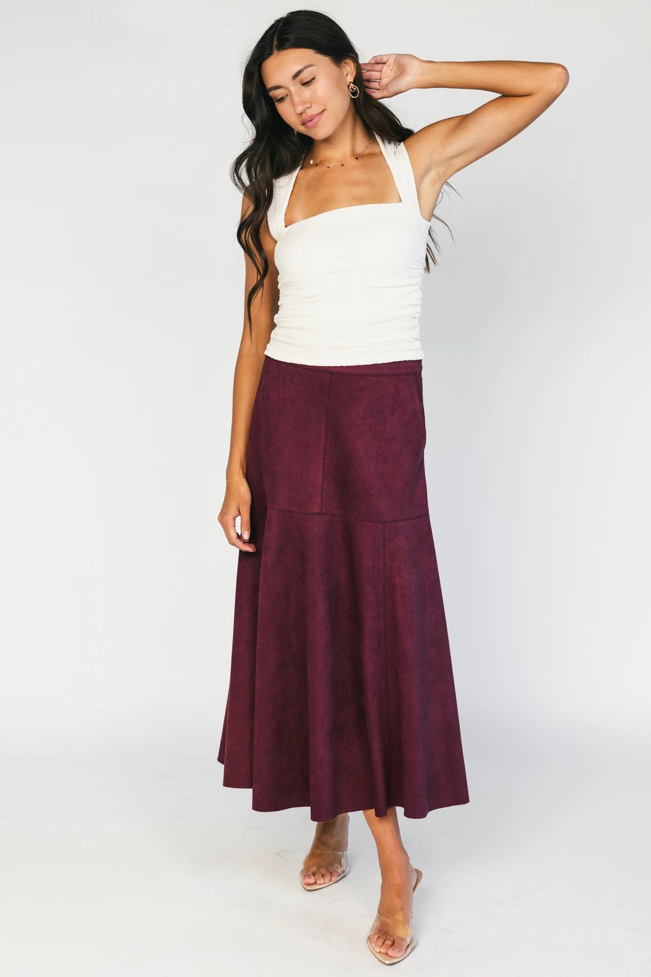 Tona Faux Suede Skirt | Mulberry