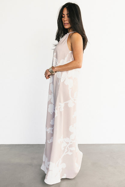 Aurelia Column Maxi Dress | Natural + White