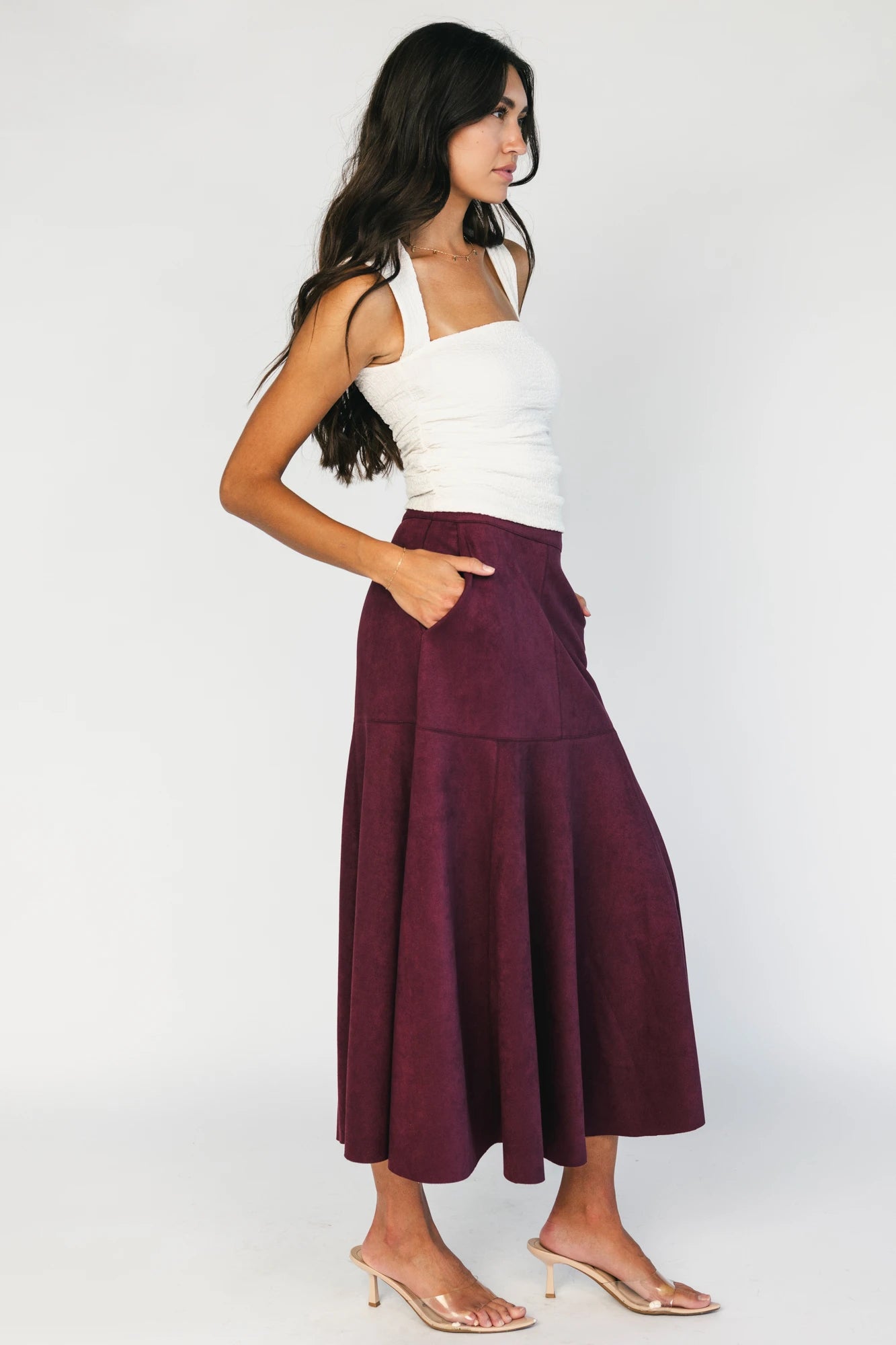 Tona Faux Suede Skirt | Mulberry