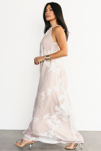 Aurelia Column Maxi Dress | Natural + White