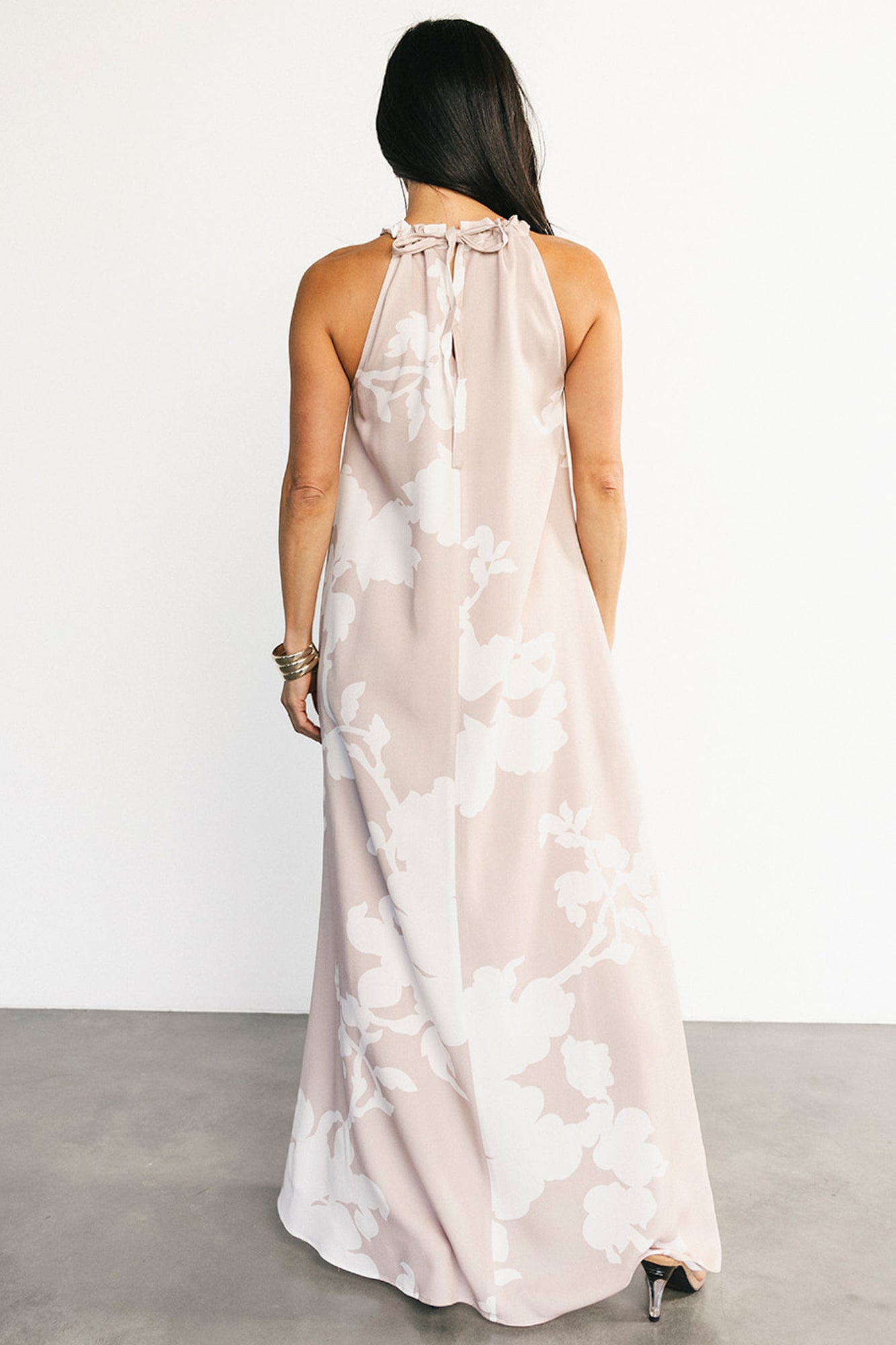 Aurelia Column Maxi Dress | Natural + White